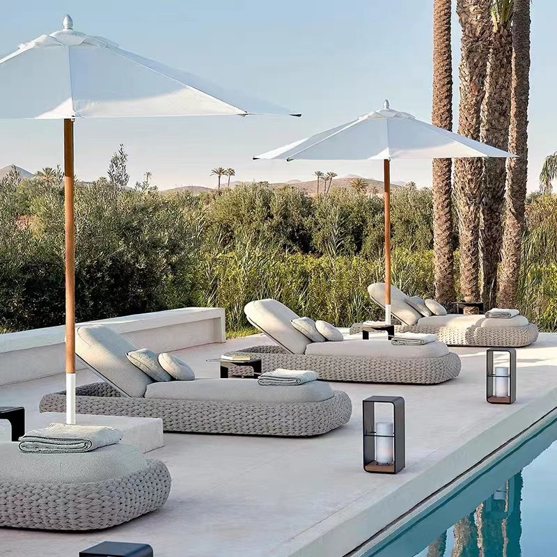 Outdoor Furniture Quality - Chaise longue de plage en rotin