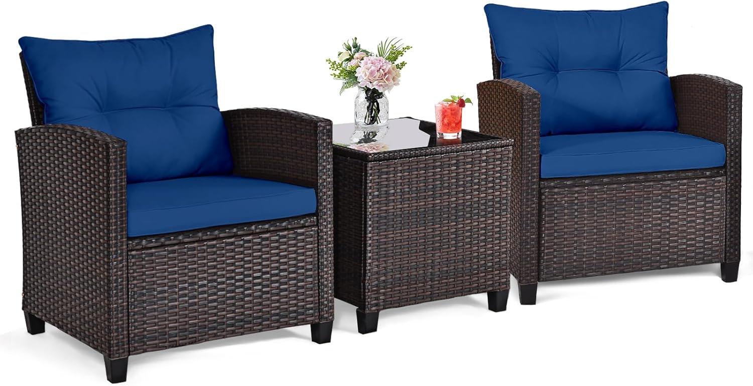 Outdoor Furniture Table - Ensemble bistro d'extérieur 3 pièces en