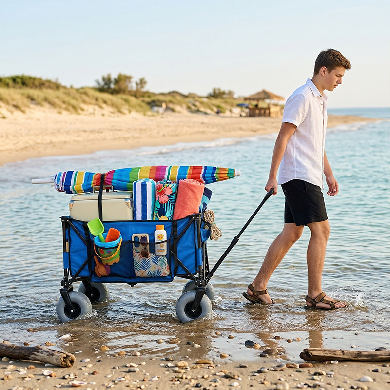 Chariot de plage pliable en mé - Outdoor Furniture Table avis et prix