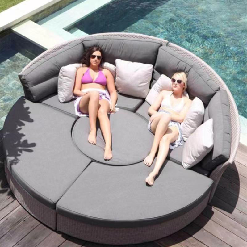 Ensemble de canapé-lit rond en - Outdoor Daybed Furniture avis et prix